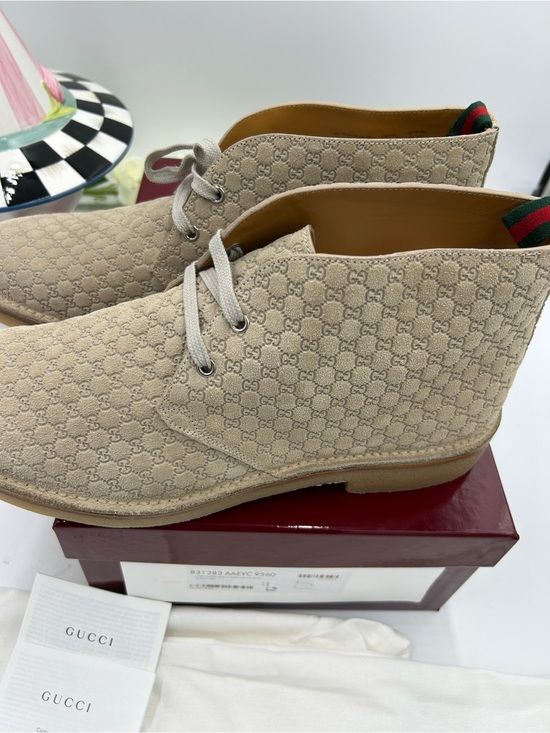 Men\'s Gucci suede GG embossed desert boots size 12 made in Italy main image 2